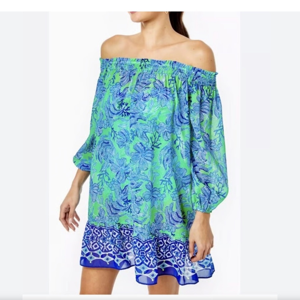 LILLY PULITZER Maribeth Cover-up In Green Size Large